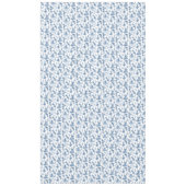 ヴィンテージ幻想的な噴水と木のトイルブルー テーブルクロス (正面)