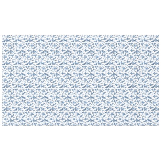 ヴィンテージ幻想的な噴水と木のトイルブルー テーブルクロス (正面(横))