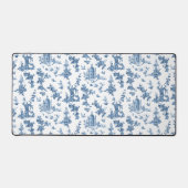 ヴィンテージ幻想的な噴水と木のトイルブルー デスクマット (正面)