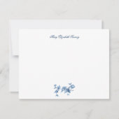 ヴィンテージ幻想的な噴水と木のトイルブルー ノートカード (正面)