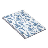 ヴィンテージ幻想的な噴水と木のトイルブルー ノートブック (右側)