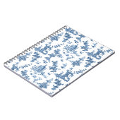 ヴィンテージ幻想的な噴水と木のトイルブルー ノートブック (左側)