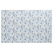 ヴィンテージ幻想的な噴水と木のトイルブルー ファブリック (ファットクウォーター)