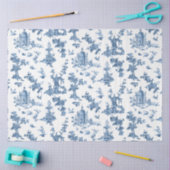 ヴィンテージ幻想的な噴水と木のトイルブルー 薄葉紙 (クラフト)