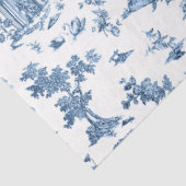 ヴィンテージ幻想的な噴水と木のトイルブルー 薄葉紙 (詳細)