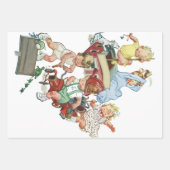 ヴィンテージ幼児遊のおもちゃ消防車 ラッピングペーパーシート (正面3)