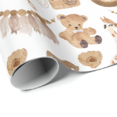 ヴィンテージ幼少期のおもちゃは、ライオン、クマ、ロッキングホース ラッピングペーパー (ロールコーナー)