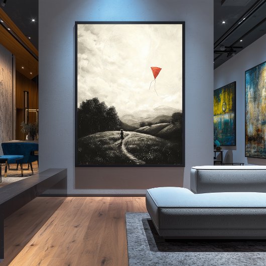 ヴィンテージ幼少期の思い出 – カイトを開いた少年 ポスター