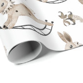 ヴィンテージ幼少期バニーのロッキングホース ラッピングペーパー (ロールコーナー)