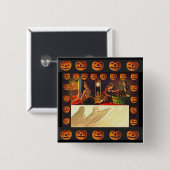 ヴィンテージ幽霊とジャック・オランタン 缶バッジ (正面&裏面)