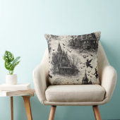 ヴィンテージ幽霊のよく出るハウスと魔女トイレパターン クッション (椅子)