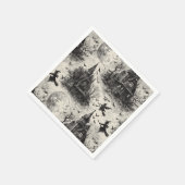 ヴィンテージ幽霊のよく出るハウスと魔女トイレパターン スタンダードカクテルナプキン (角)