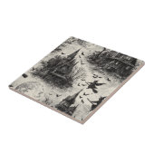 ヴィンテージ幽霊のよく出るハウスと魔女トイレパターン タイル (側面)