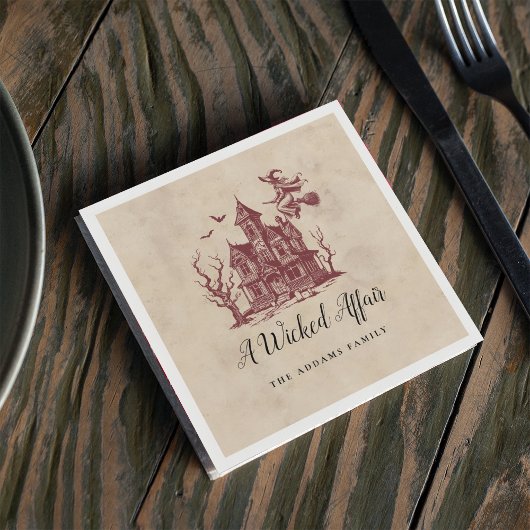 ヴィンテージ幽霊のよく出るハウスウィッチハローウィンパーティ スタンダードカクテルナプキン