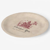 ヴィンテージ幽霊のよく出るハウスウィッチハローウィンパーティ ペーパープレート (アングル)