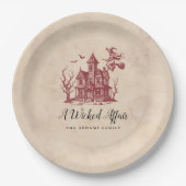 ヴィンテージ幽霊のよく出るハウスウィッチハローウィンパーティ ペーパープレート (正面)