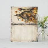 ヴィンテージ幽霊のよく出るハウスハロウィーンジャンクジャーナルページ (スタンド正面)