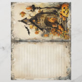 ヴィンテージ幽霊のよく出るハウスハロウィーンジャンクジャーナルページ (正面)