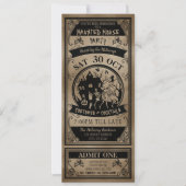 ヴィンテージ幽霊のよく出るハウスハローウィンパーティチケット 招待状 (正面)