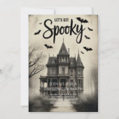 ヴィンテージ幽霊のよく出るハウスハローウィンパーティ 招待状 (正面)