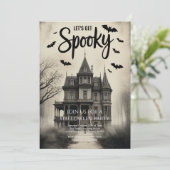 ヴィンテージ幽霊のよく出るハウスハローウィンパーティ 招待状 (スタンド正面)