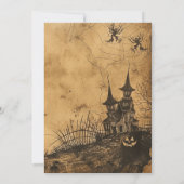 ヴィンテージ幽霊のよく出るハウスハローウィンパーティ 招待状 (裏面)