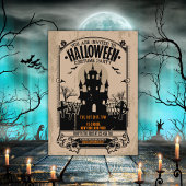 ヴィンテージ幽霊のよく出るハウスハローウィンパーティ 招待状