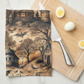 ヴィンテージ幽霊のよく出るハウス キッチンタオル (四つ折り)
