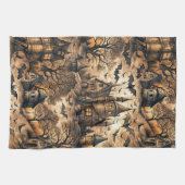 ヴィンテージ幽霊のよく出るハウス キッチンタオル (横)