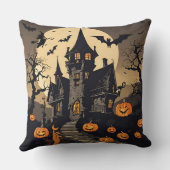 ヴィンテージ幽霊のよく出るハロウィーンハウス,カボチャ,こうもり クッション (裏面)