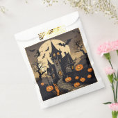 ヴィンテージ幽霊のよく出るハロウィーンハウス，カボチャ，こうもり フェイバーバッグ (封をした状態)