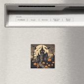 ヴィンテージ幽霊のよく出るハロウィーンハウス,カボチャ,こうもり マグネット (インサイチュ (食洗機))