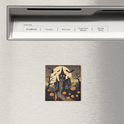 ヴィンテージ幽霊のよく出るハロウィーンハウス,カボチャ,こうもり マグネット (インサイチュ (食洗機))