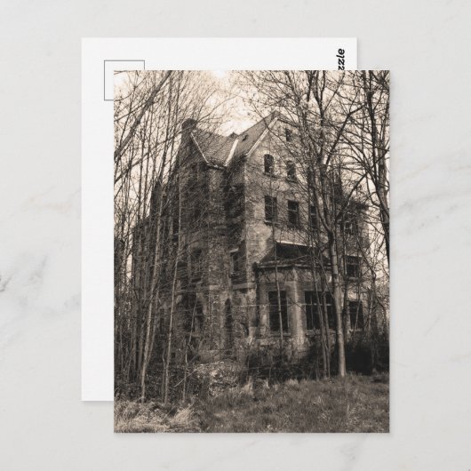 ヴィンテージ幽霊のよく出るハ実在トハロウィーン ポストカード (正面/裏面)