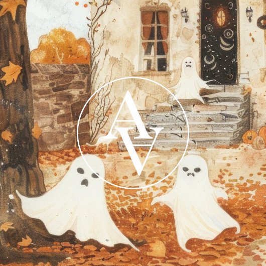 ヴィンテージ幽霊のよく出るハ絵を描ウスお洒落幽霊 ポスター