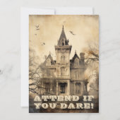 ヴィンテージ幽霊のよく出るマンションハローウィンパーティ 招待状 (正面)