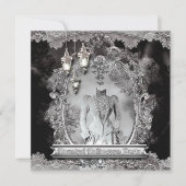 ヴィンテージ幽霊のよく出るレディハローウィンパーティ招待状 招待状 (正面)