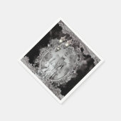 ヴィンテージ幽霊のよく出るレディーハロウィーンの衣装パーティー スタンダードカクテルナプキン (角)