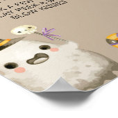 ヴィンテージ幽霊の最初の誕生日マイルストーンサイン ポスター (角)