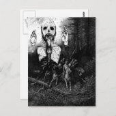 ヴィンテージ幽霊イラストレーション ポストカード (正面/裏面)