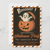 ヴィンテージ幽霊カボチャのハロウィーンから破裂 招待状 (正面)