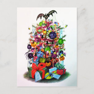 ヴィンテージ幽霊キャットパンプキンハロウィンスパイダーパーティー シーズンポストカード