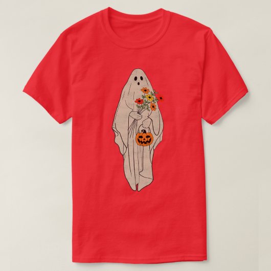 ヴィンテージ幽霊ハロウィーンパンプキンコンキハローウィンG Tシャツ (デザイン正面)