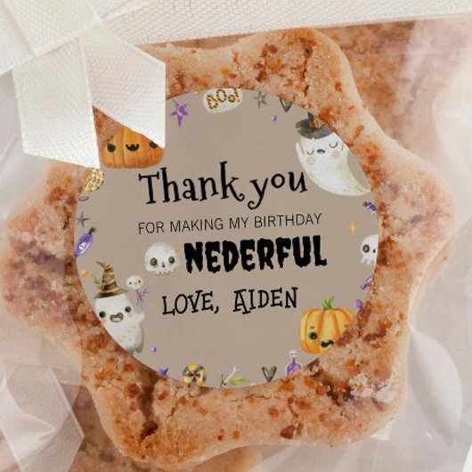 ヴィンテージ幽霊ハロウィーン誕生日パーティーラベル ラウンドシール