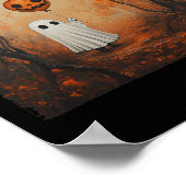 ヴィンテージ幽霊パンプキンゴシックハロウィーン幽霊スポック ポスター (角)