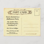 ヴィンテージ幽霊招待状はがき インビテーションポストカード (裏面)