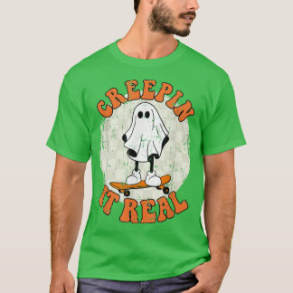 ヴィンテージ幽霊秋シーズンレトロハロウィーンクリープ Tシャツ
