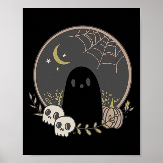 ヴィンテージ幽霊秋秋ハロウィーン ポスター (正面)