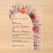 ヴィンテージ幾何クラシカル複雑な結婚モチーフ アクリル招待状 (正面)