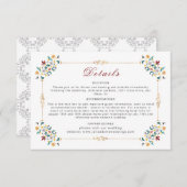 ヴィンテージ幾何クラシカル複雑な結婚モチーフ エンクロージャーカード (正面/裏面)